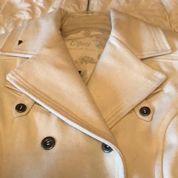 Esprit Pea Coat - Size L - Winter White - Picture 9 of 13